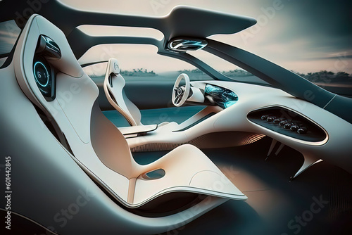 Future Intelligent Vehicle Cockpit . AI technology generated image