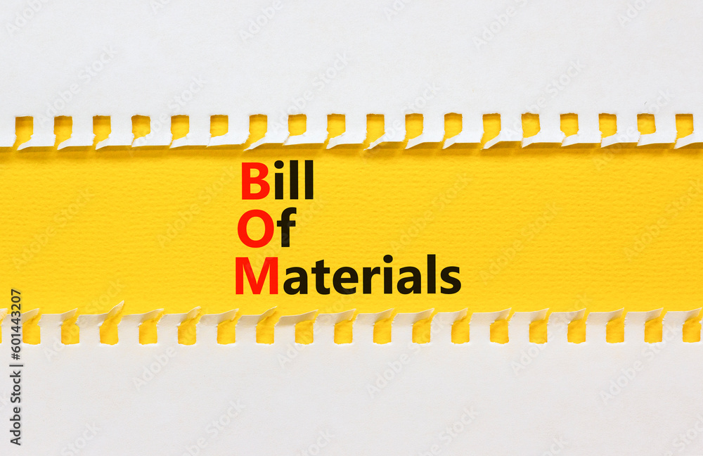 BOM bill of materials symbol. Concept words BOM bill of materials on ...