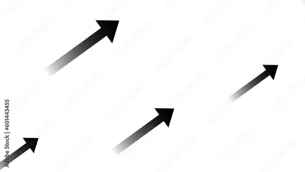 Looping animation of many black arrows rising diagonally Looping animation of many black arrows rising diagonally