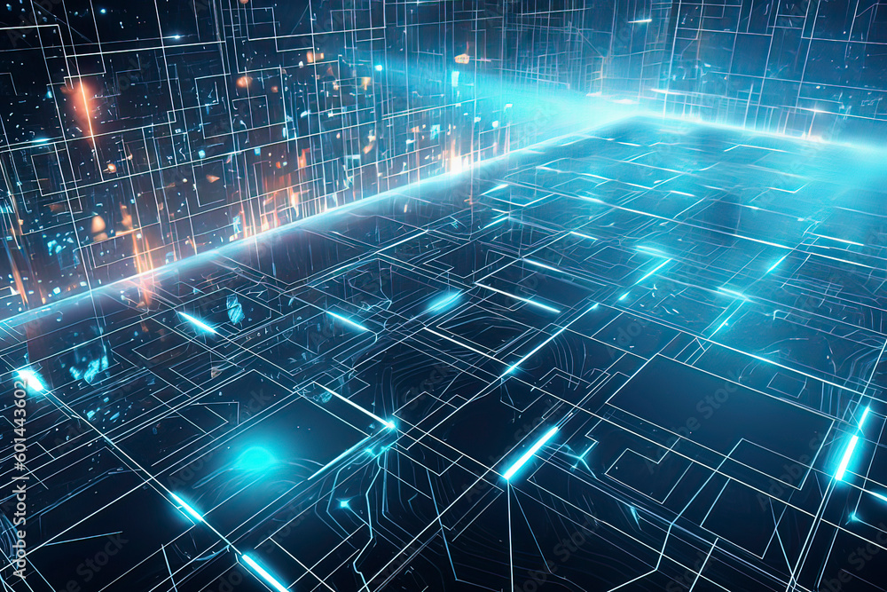 Obraz premium Smart City Technology Background. AI technology generated image