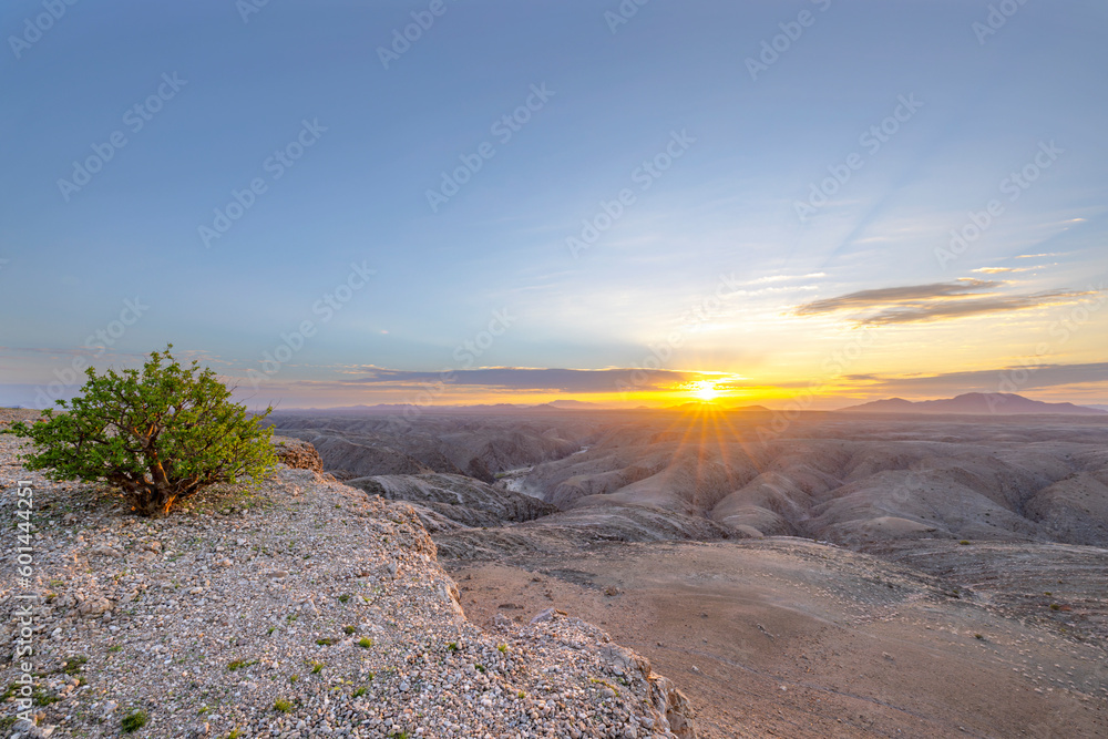 Sunrise over the Kuiseb Canyon in the Namib Desert