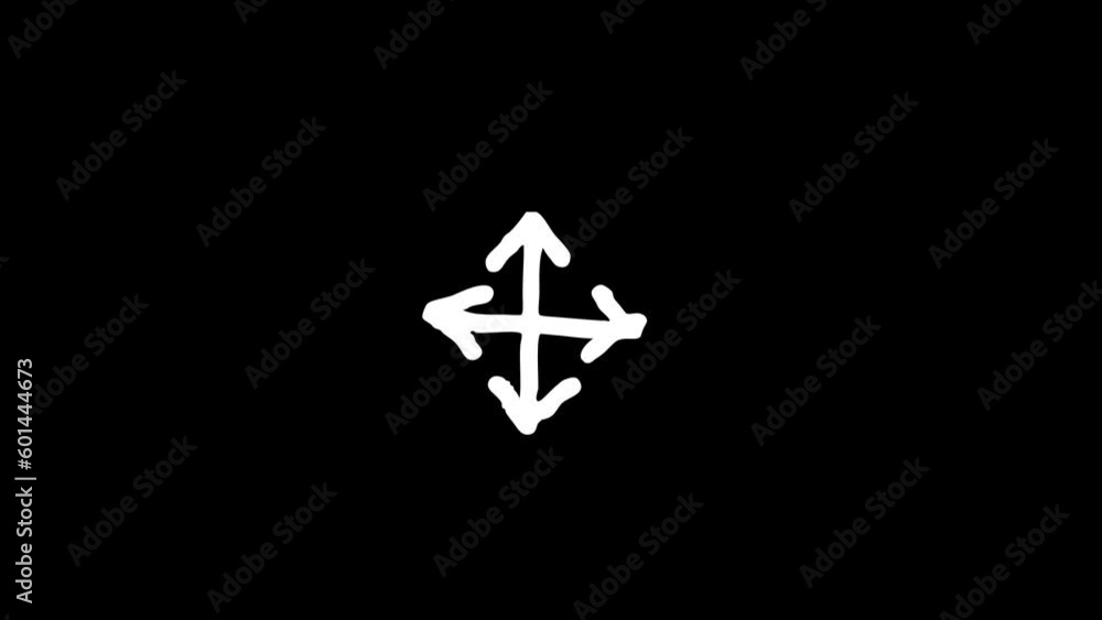 Animated White Arrow on Black Screen. Hand Drawn Doodle Arrows, multiple arrow animations on black screen, 4K video Animated White Arrow on Black Screen. Hand Drawn Doodle Arrows, multiple arrow animations on black screen, 4K video