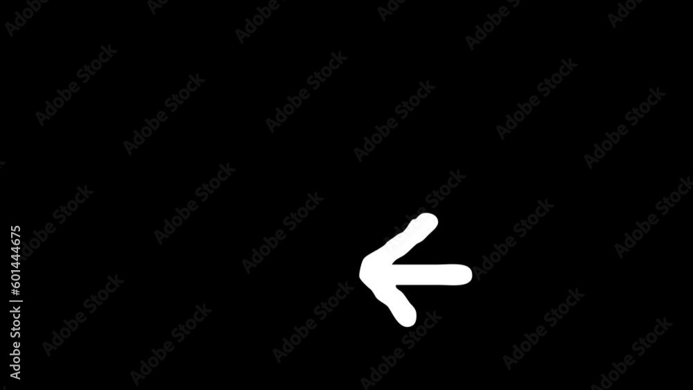 Animated White Arrow on Black Screen. Hand Drawn Doodle Arrows, multiple arrow animations on black screen, 4K video Animated White Arrow on Black Screen. Hand Drawn Doodle Arrows, multiple arrow animations on black screen, 4K video