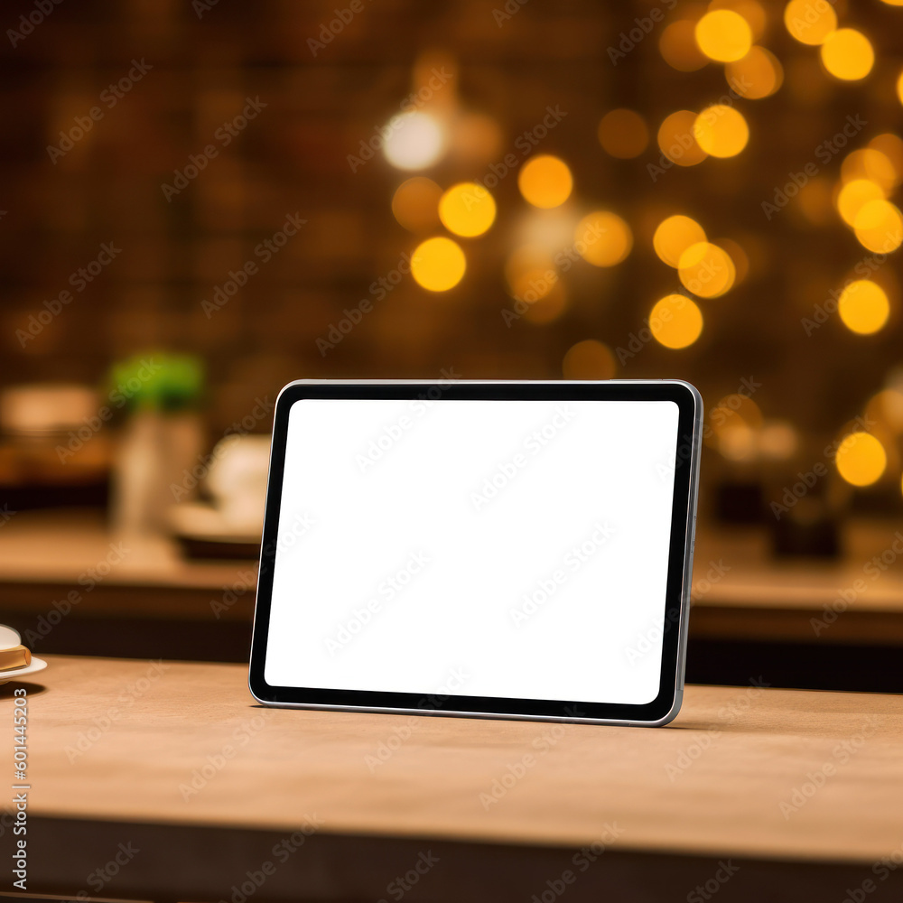 tablet mockup on wood table tablet mockup on wood table