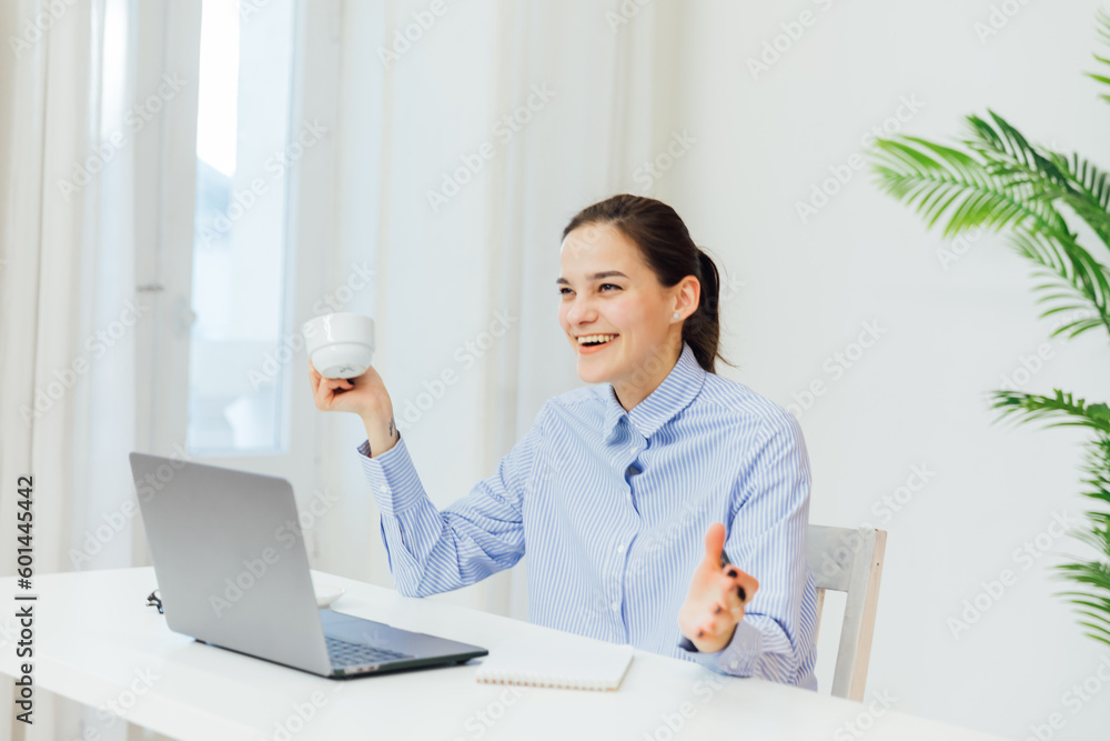 communication internet remote work woman communicates via skype online communication internet remote work woman communicates via skype online