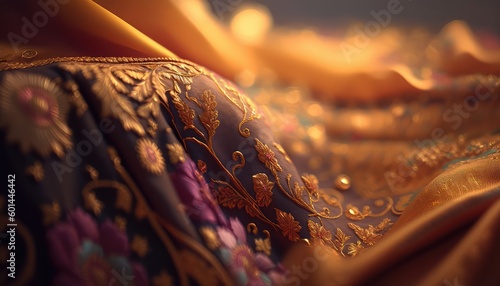 elegant and premium indian wedding fabric wallpaper for women fashion generative ai photo