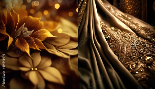 luxurious and ethnic indian wedding fabric wallpaper for women beauty generative ai photo