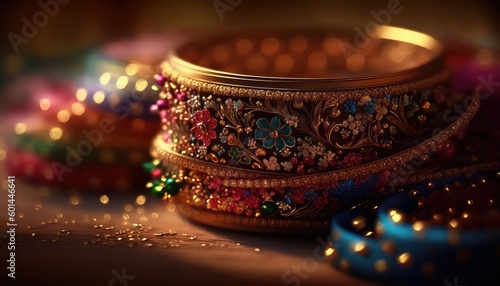 elegant and royal indian bangle jewelry photography for bridal glamour generative ai