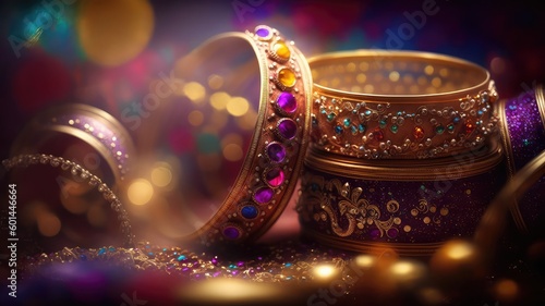 traditional indian bangle jewelry wallpaper for bridal wedding accessory generative ai