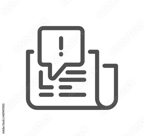 Fake news related icon outline and linear vector.
