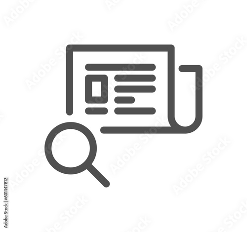Fake news related icon outline and linear vector.