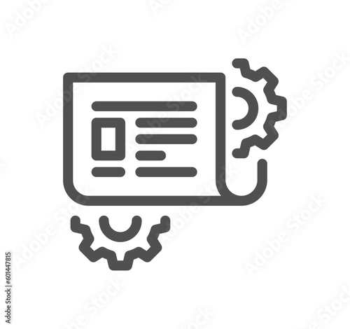 Fake news related icon outline and linear vector.