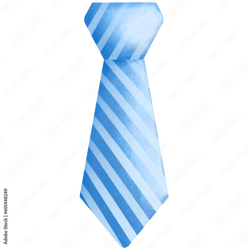 Watercolor blue necktie illustration isolated on transparent background. Watercolor blue necktie illustration isolated on transparent background.