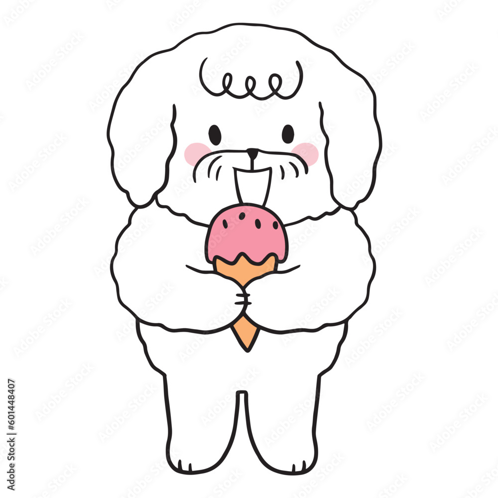 Obraz premium Cartoon cute funny dog vector.