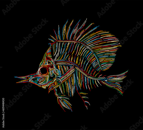 Fish skeleton icon