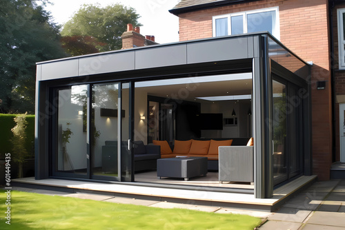 Modern House Extension: Aluminium Veranda View