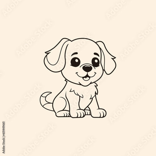 Cute Puppy Dog Mascot Cartoon Logo Design Icon Illustration Character Hand Drawn. Suitable for every category of business  company  brand like pet store or pet shop  toys  food  and Animal logo design