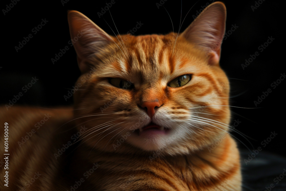 Cat with yuck grimace. Kitten face with negative reaction. Generated AI. Generative AI Cat with yuck grimace. Kitten face with negative reaction. Generated AI. Generative AI