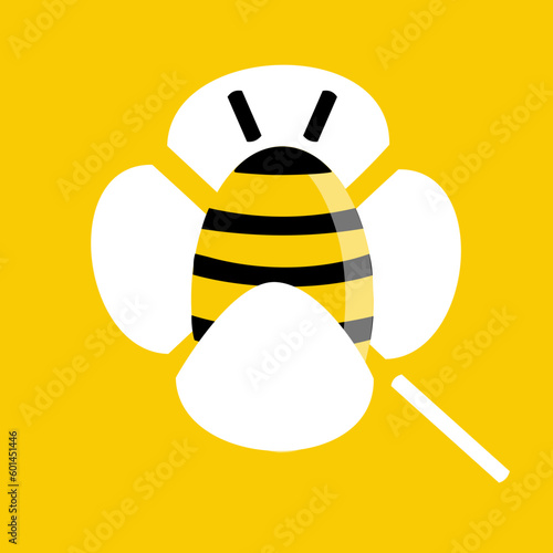 logo abeille et fleur