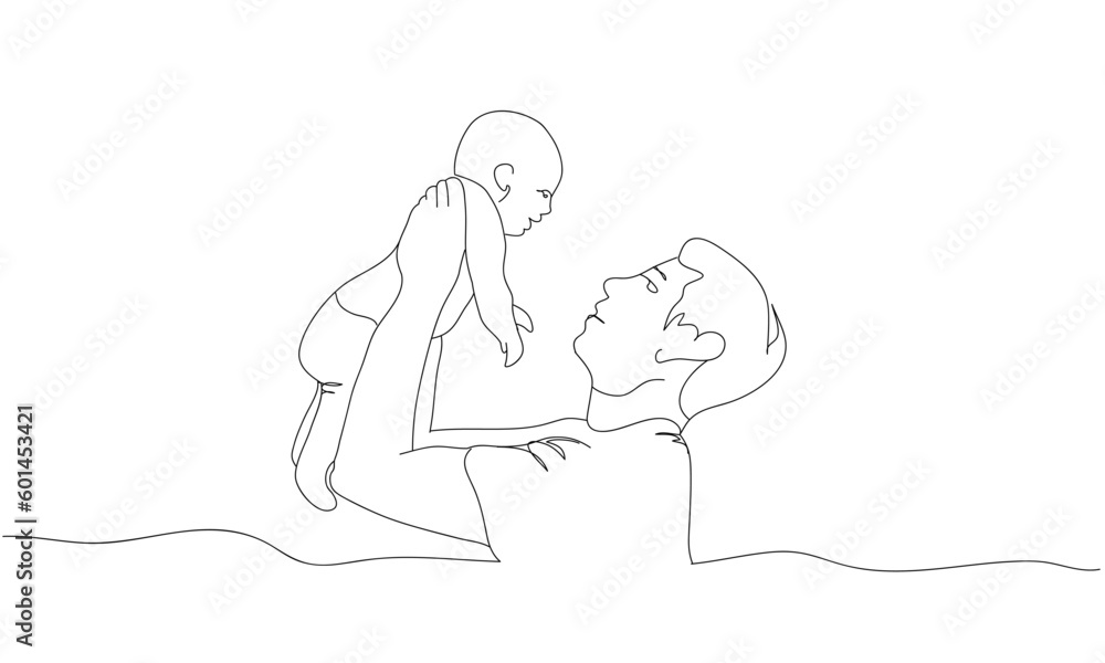 father day line art style vector eps 10