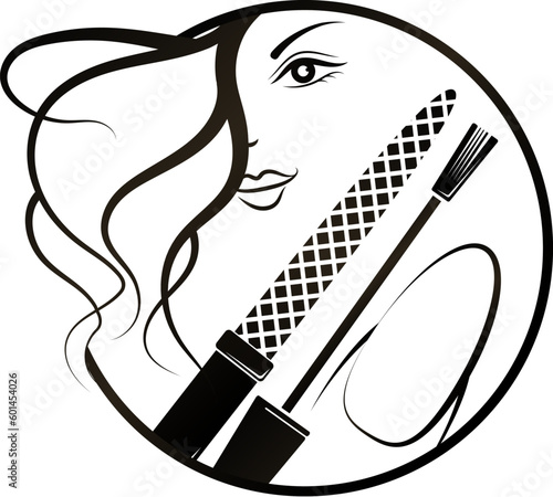 Nail polish, nail file and brush. Nail salon and beauty salon