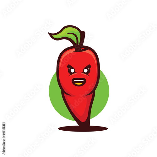 cute red chilli illustration
