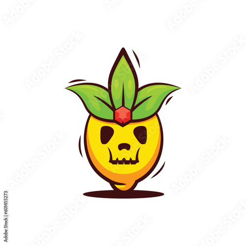 lemon king skull illustration