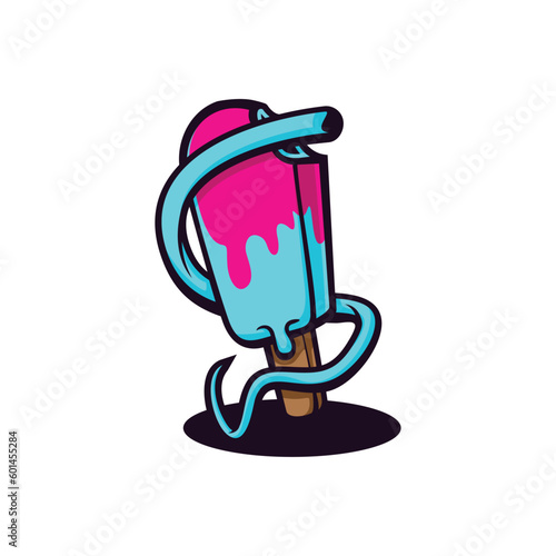 cute stick ice cream illustration