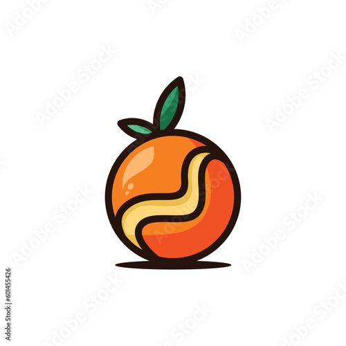 cute orange fruit illustration
