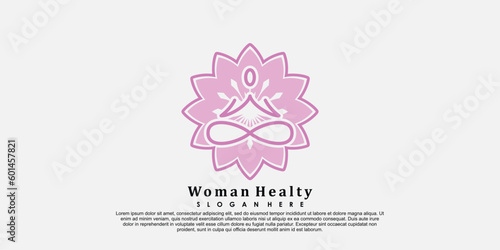 woman healty logo design life