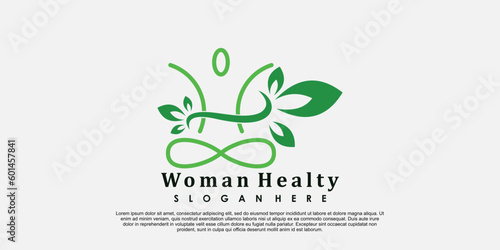 woman healty logo design life