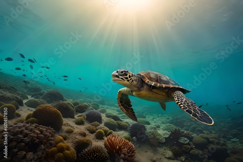 turtle swimming