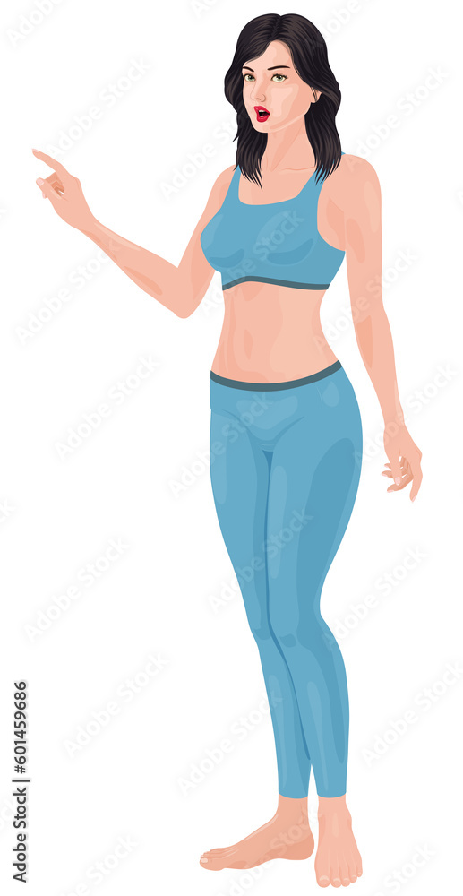 Woman in underwear, full body, large size transparent background sports bra leggings Woman in underwear, full body, large size transparent background sports bra leggings