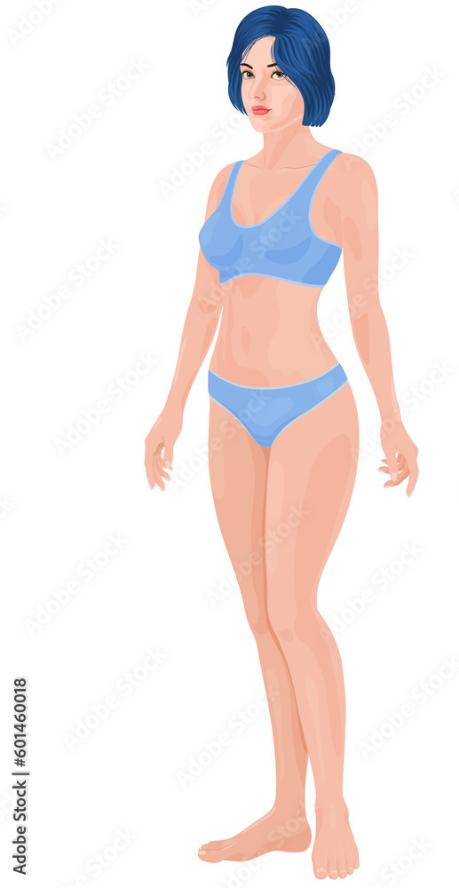 Woman in underwear, full body, large size transparent background sports bra Woman in underwear, full body, large size transparent background sports bra