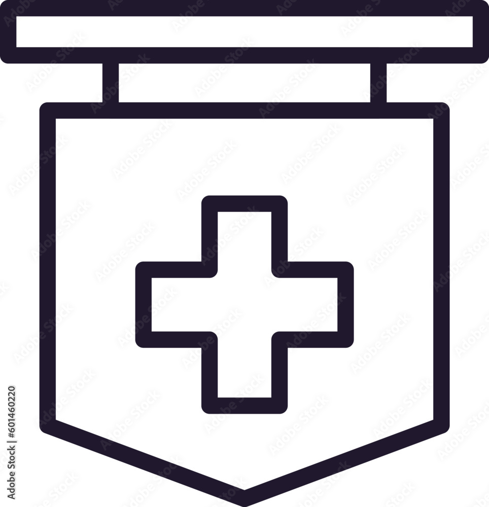 Single line icon of medical cross High quality vector illustration for design, web sites, internet shops, online books etc. Editable stroke in trendy flat style isolated on white background Single line icon of medical cross High quality vector illustration for design, web sites, internet shops, online books etc. Editable stroke in trendy flat style isolated on white background