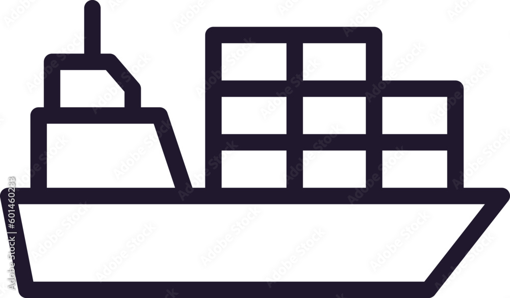 Ship vector line icon. Premium quality logo for web sites, design, online shops, companies, books, advertisements. Black outline pictogram isolated on white background Ship vector line icon. Premium quality logo for web sites, design, online shops, companies, books, advertisements. Black outline pictogram isolated on white background
