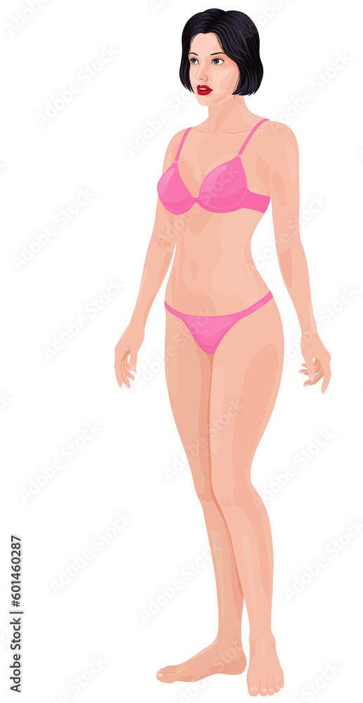 Woman in underwear, full body, large size transparent background underwire bra Woman in underwear, full body, large size transparent background underwire bra