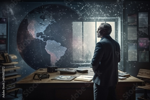 Businessman  Make Informed Business Decisions with Real-time Digital Data Analysis! With Generative AI.  