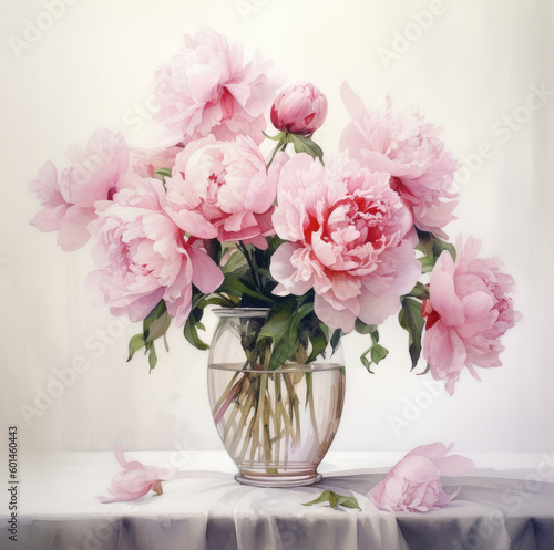 peony flower in vase
