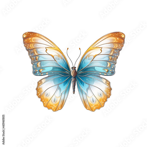 Pastel butterfly isolated on white background AI