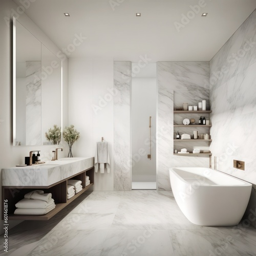 Close-up Details of a Serene modern natural Style Bathroom