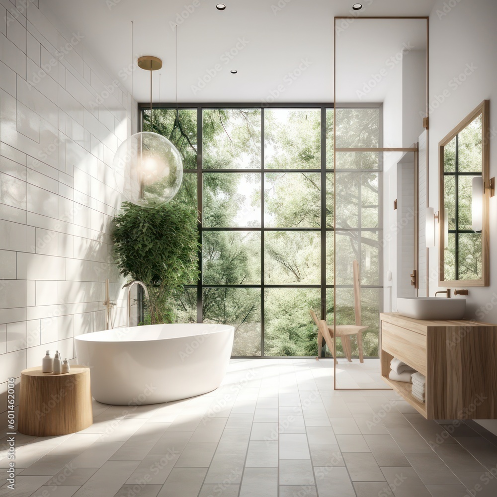 A Glamorous Designer Bathroom with Luxurious Freestanding Bathtub and LED Lighting.. A Glamorous Designer Bathroom with Luxurious Freestanding Bathtub and LED Lighting..