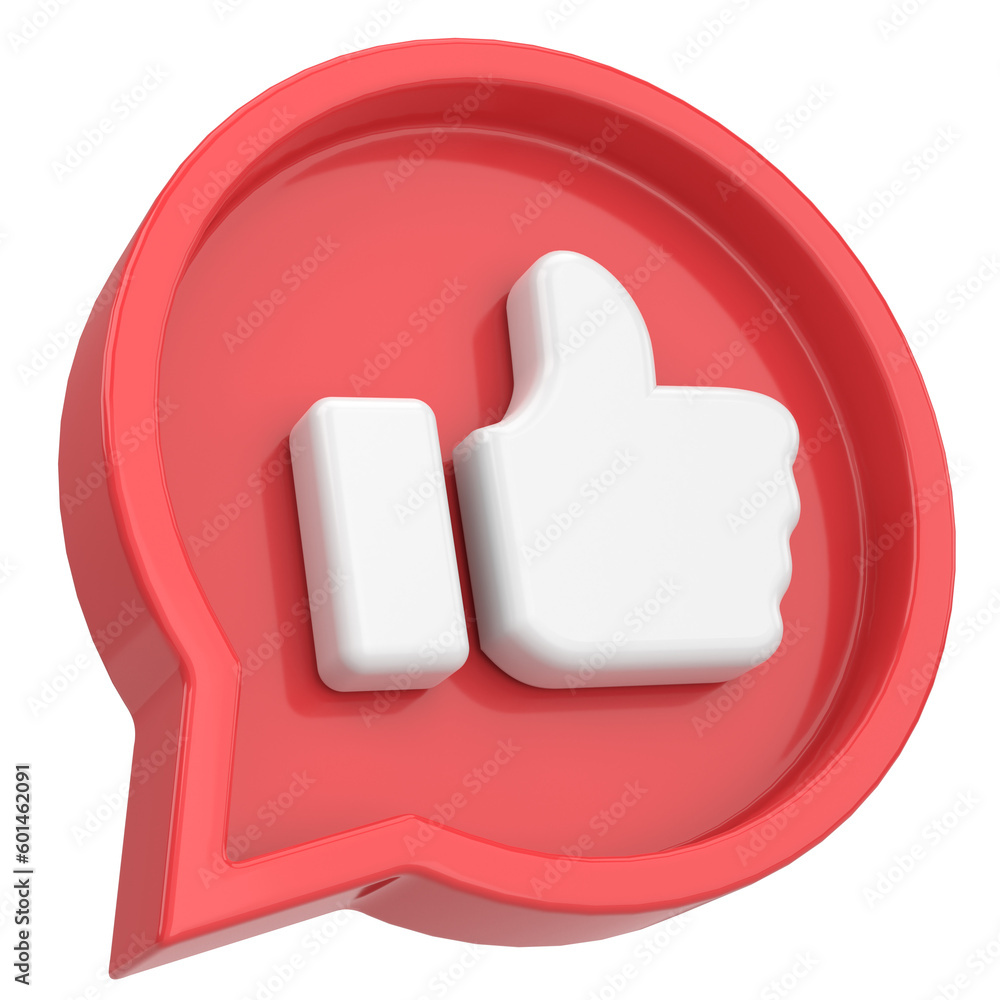 Like icon. Like button. 3D illustration. Like icon. Like button. 3D illustration.