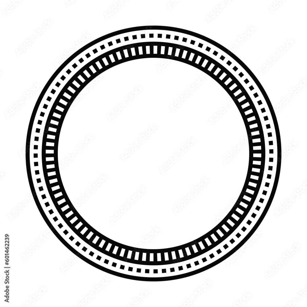 Circle frame round border design shape icon for decorative vintage doodle element for design in vector illustration