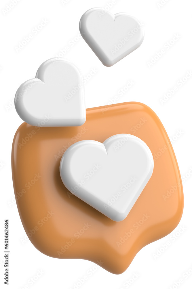 Like icon. 3D icon. 3D illustration. Like icon. 3D icon. 3D illustration.