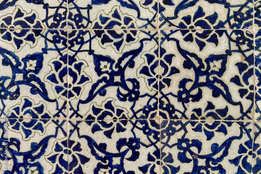 16th century Ottoman Turkish antique handmade tile motif from Ulu mosque