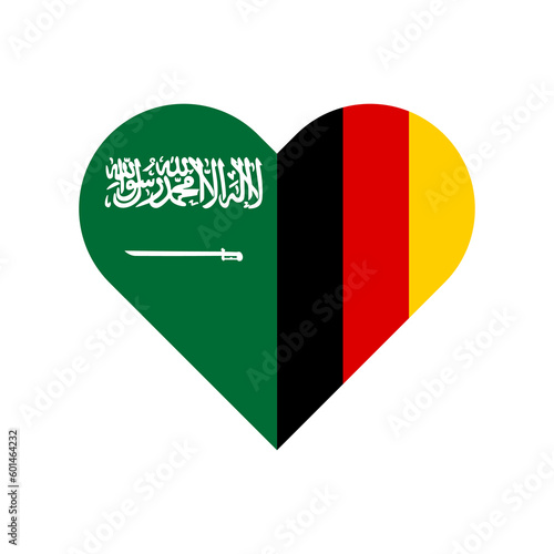 Free Download unity concept. heart shape icon of saudi arabia and germany flags. vector illustration isolated on white background - GFXLoad