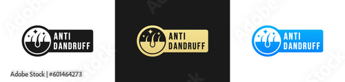 Best Anti dandruff label or Anti dandruff logo vector isolated in flat style. Anti dandruff label vector for product packaging design element. Anti dandruff logo vector for packaging design element.