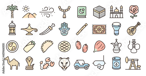 Saudi Arabia icon set