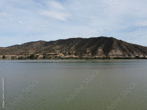 Ebro Rio in Spain with a reservoir and clear water for fishing  relaxing